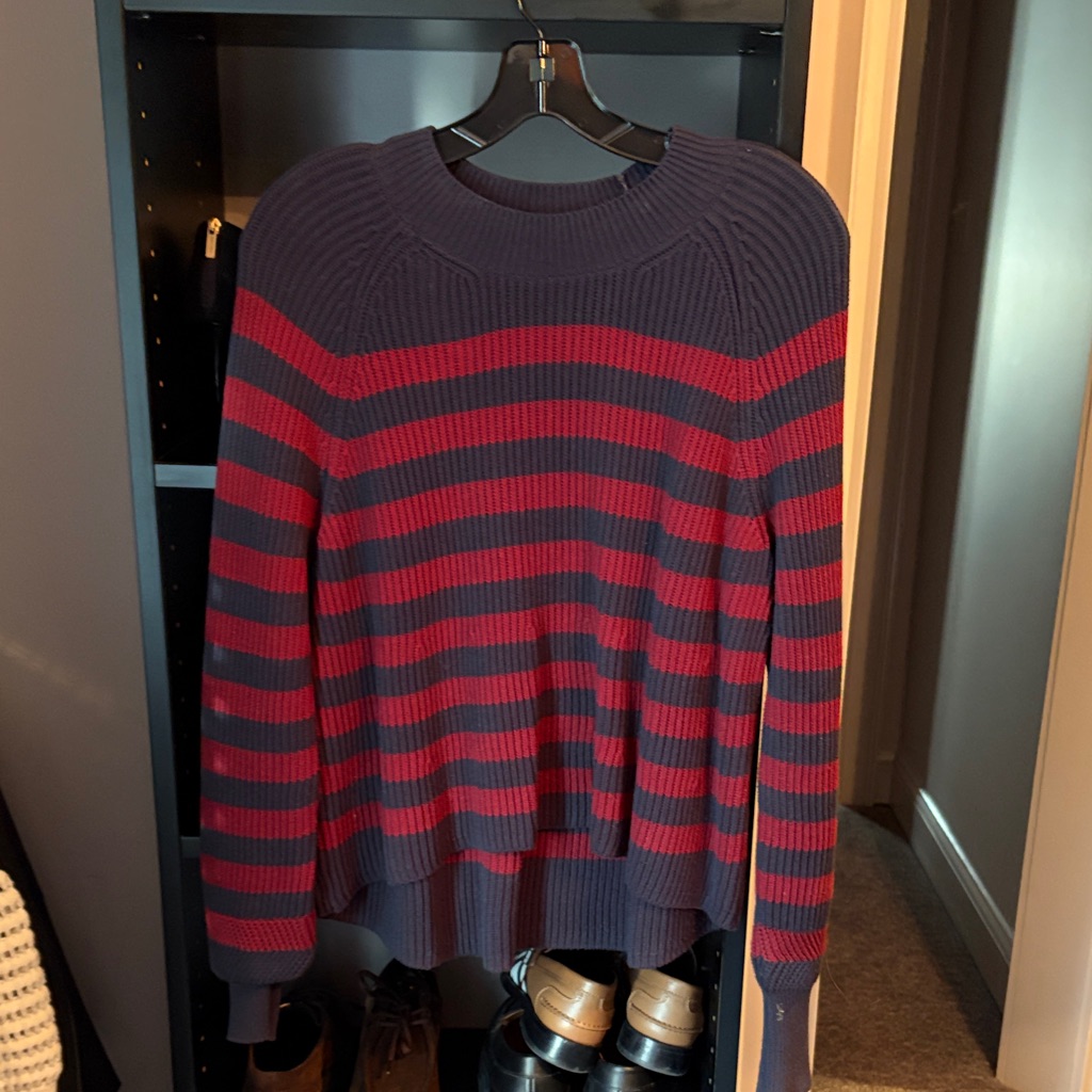Veronica Beard Navy And Burgundy Sweater